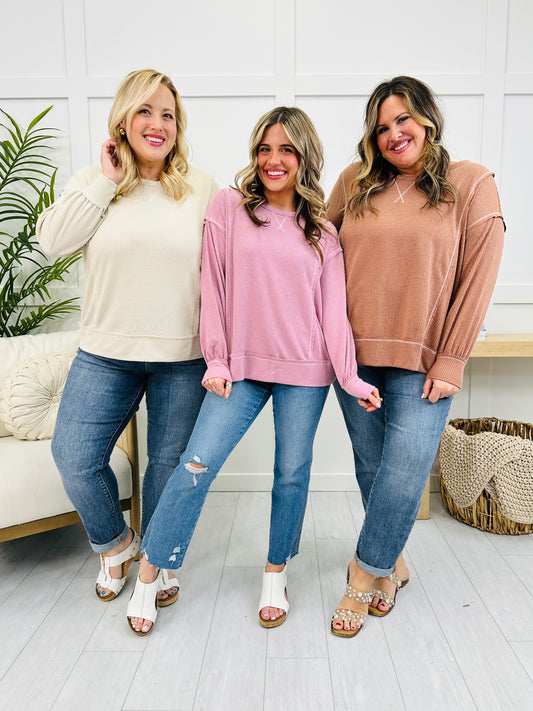 REG/CURVY Simple Charm Long Sleeve Top- Multiple Colors!