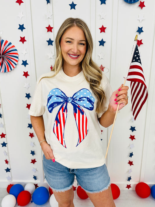 Bow Stars and Stripes Graphic Tee