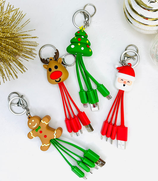 Holiday Multi Phone Charger Keychain- Multiple Styles!