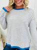Happy Harbor Top In H.Grey/ Blue