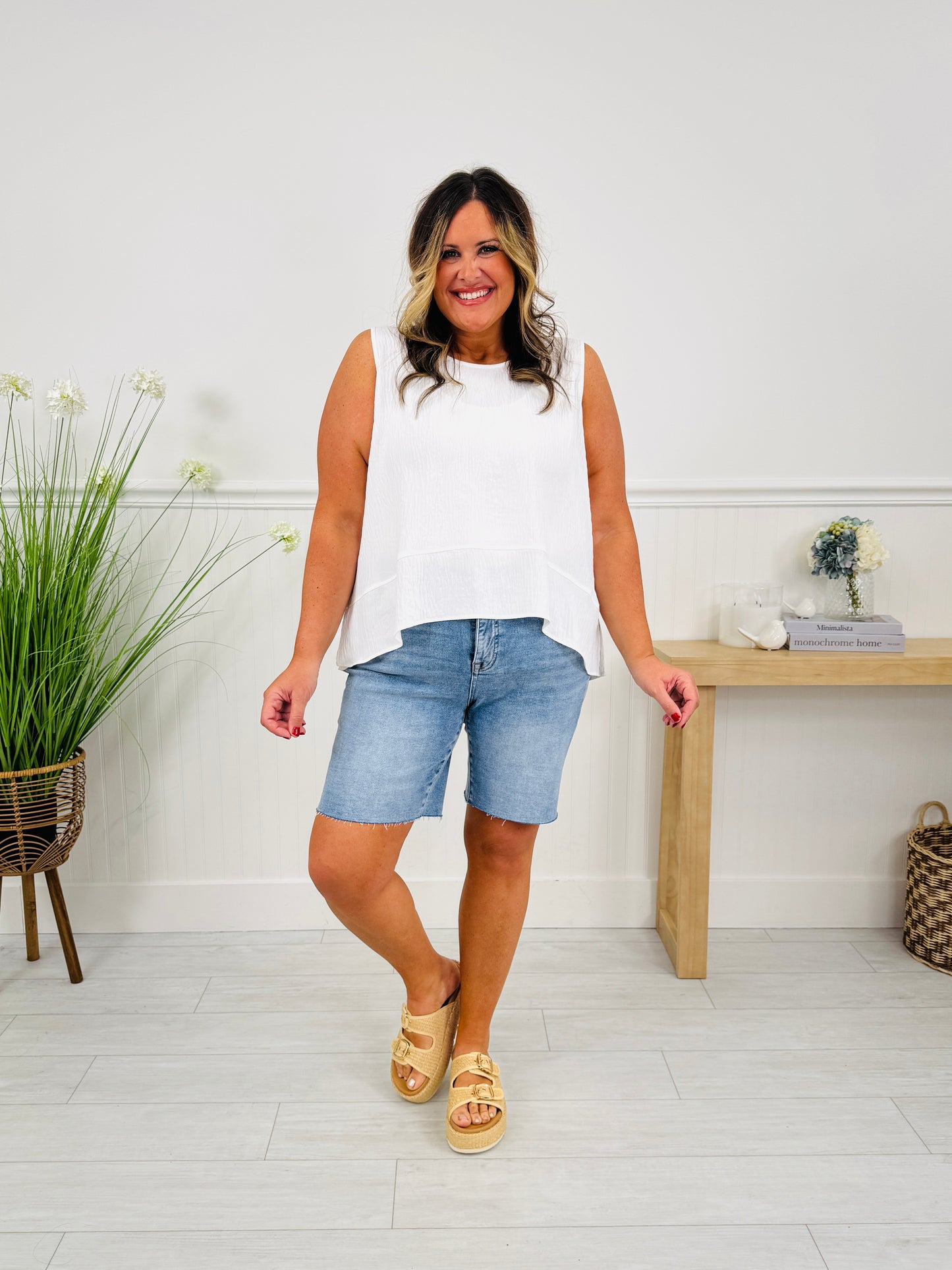 Meet Me In The Middle Tummy Control Mid Thigh Shorts