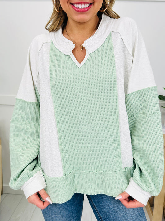 Split Spectrum Pullover In Oat Mint Multi