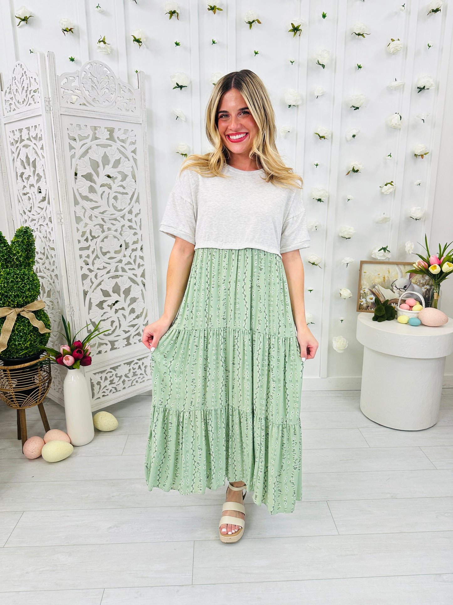 Meadow Mist Dress In Sage
