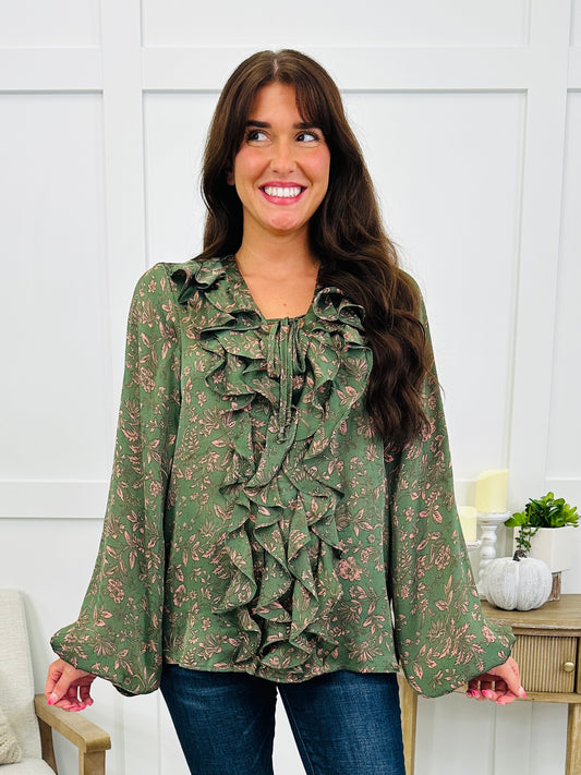 Rust & Ruffles Top In Olive