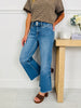 Double Check Tummy Control Wide Leg Cropped Jeans