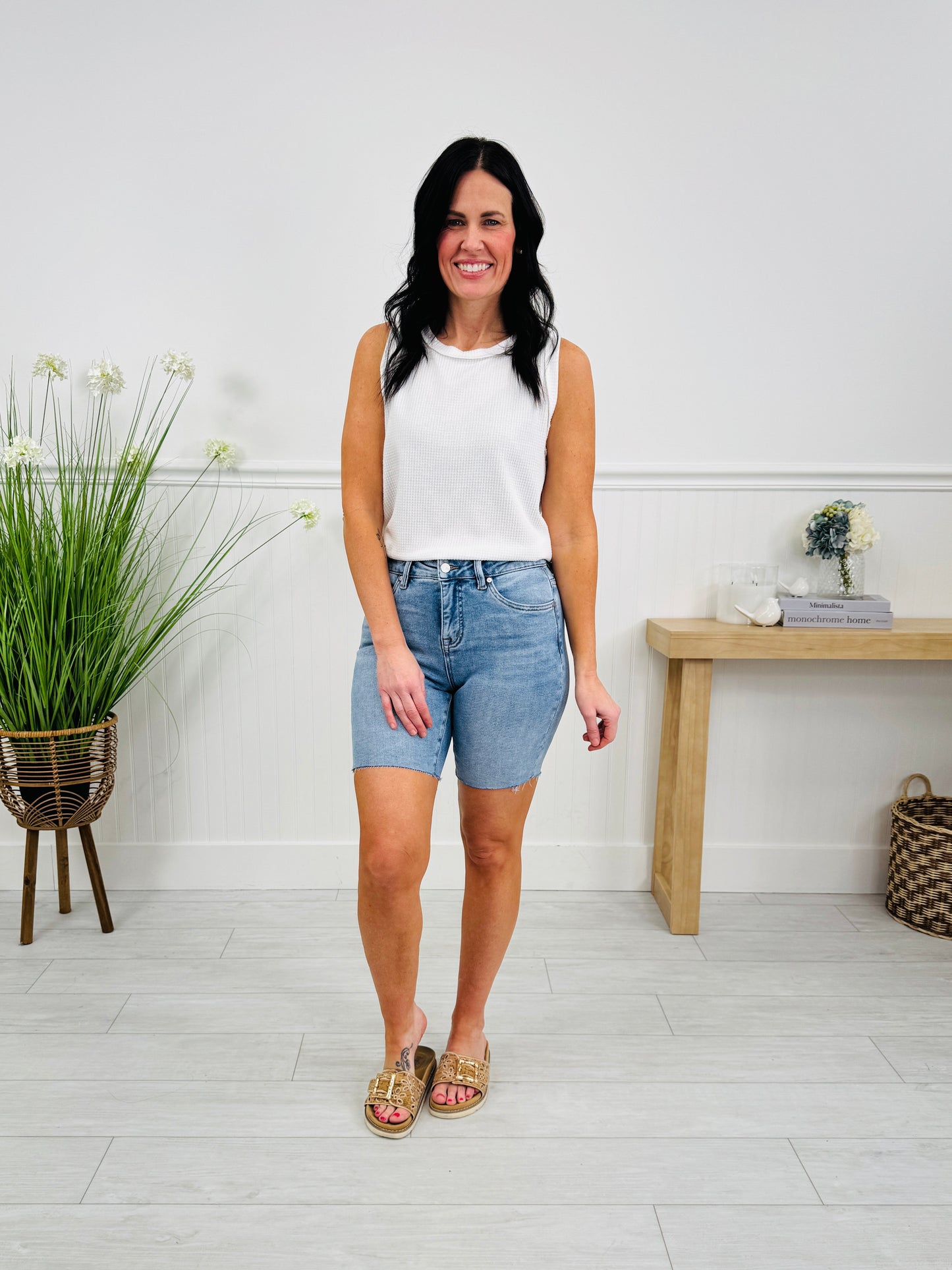 Meet Me In The Middle Tummy Control Mid Thigh Shorts