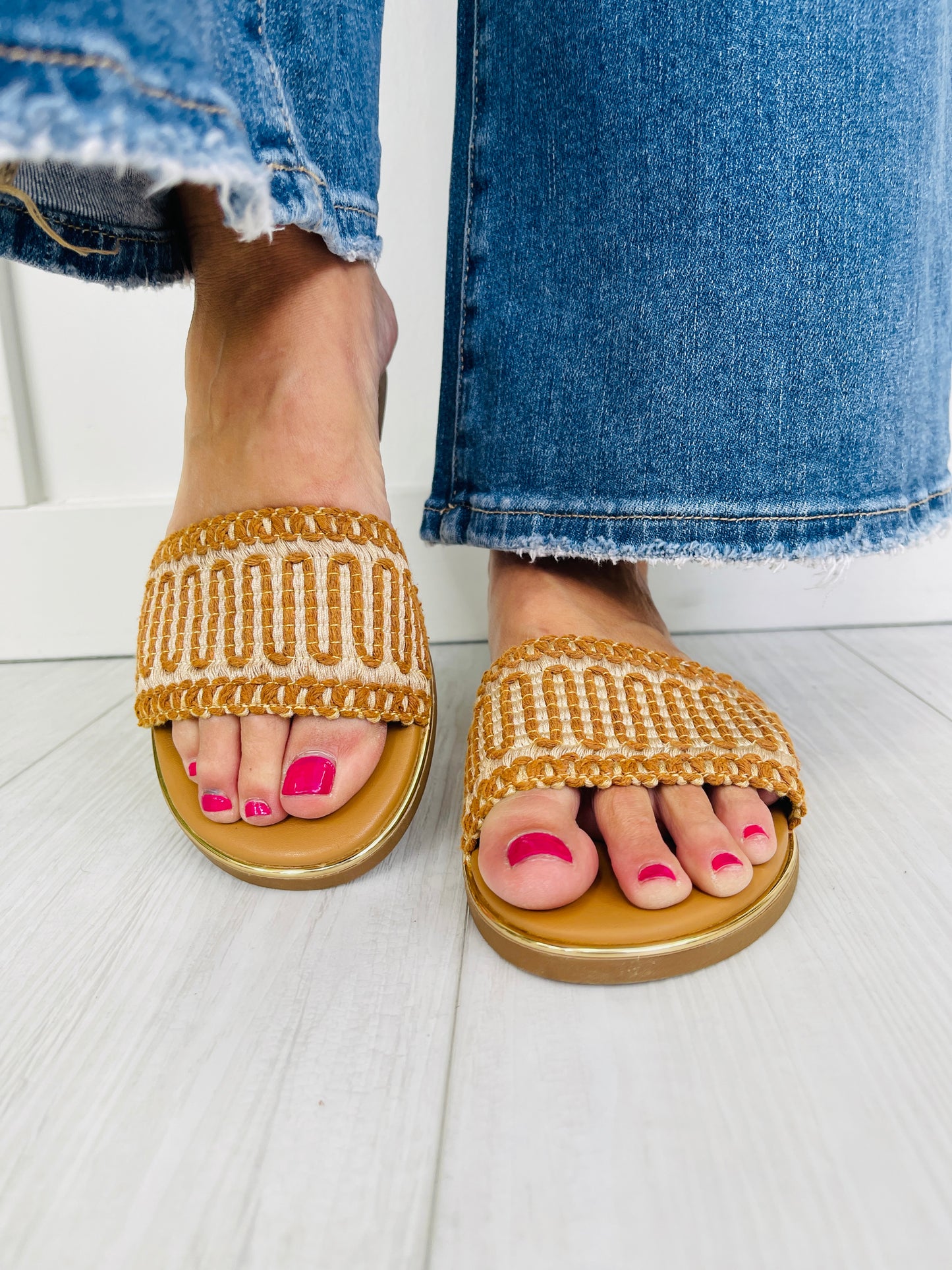 Sunwoven Slides In Tan