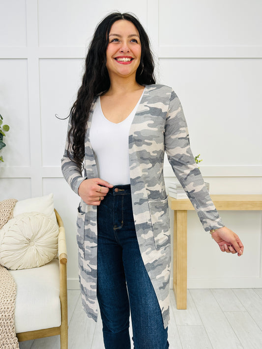 REG/CURVY Camouflage Comfort Cardigan