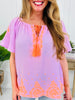 Sunkissed Stitches Top In Lilac