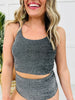 The Morgan Swim Top in Black Shimmer