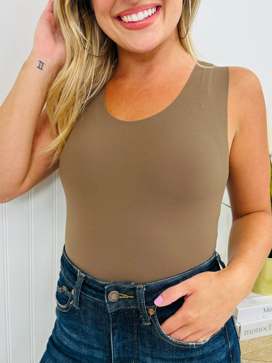 MOCO Signature Sleeveless Bodysuit in Mocha- Multiple Lengths!