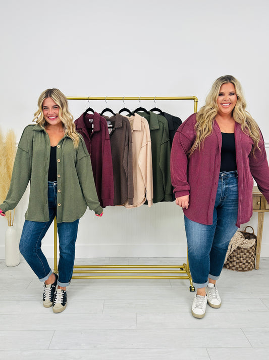 Fall Feelings Shacket- Multiple Colors!