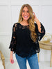 Sunflower Stitch Top In Black