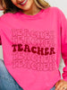 Teacher Graphic Long Sleeve Tee in Multiple Colors