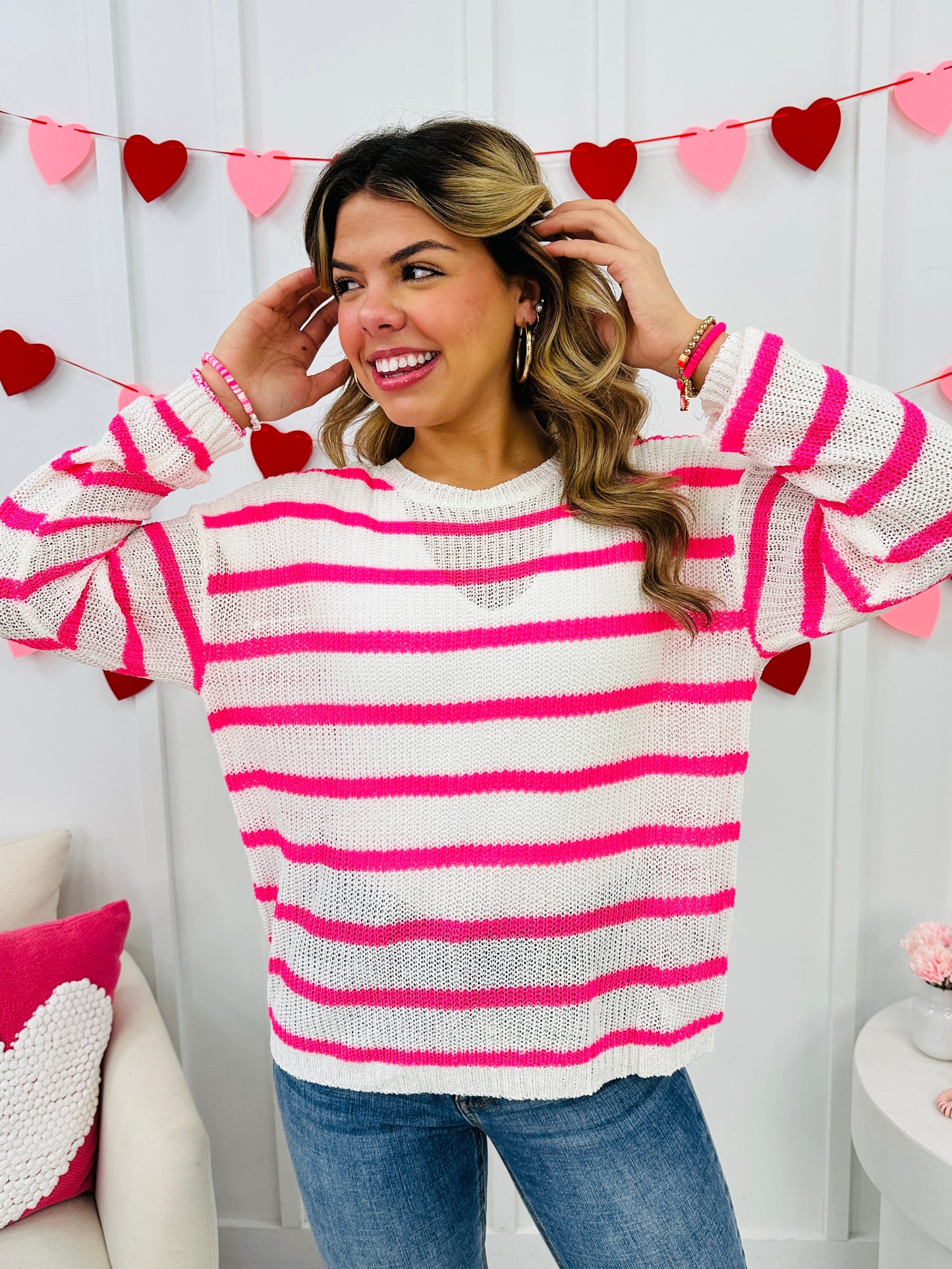 Smitten In Stripes Sweater