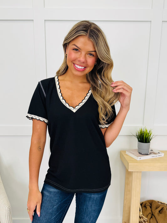 Delicate Edge Top In Black