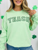 Teach with Clovers Graphic Crewneck Sweatshirt