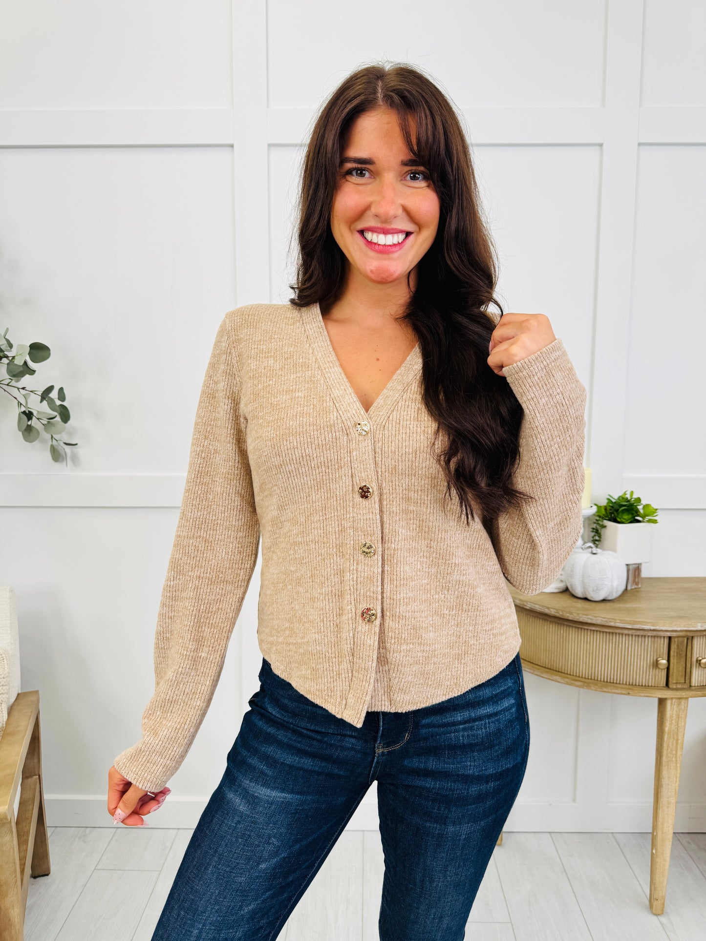 Quiet Luxury Cardigan In Mocha