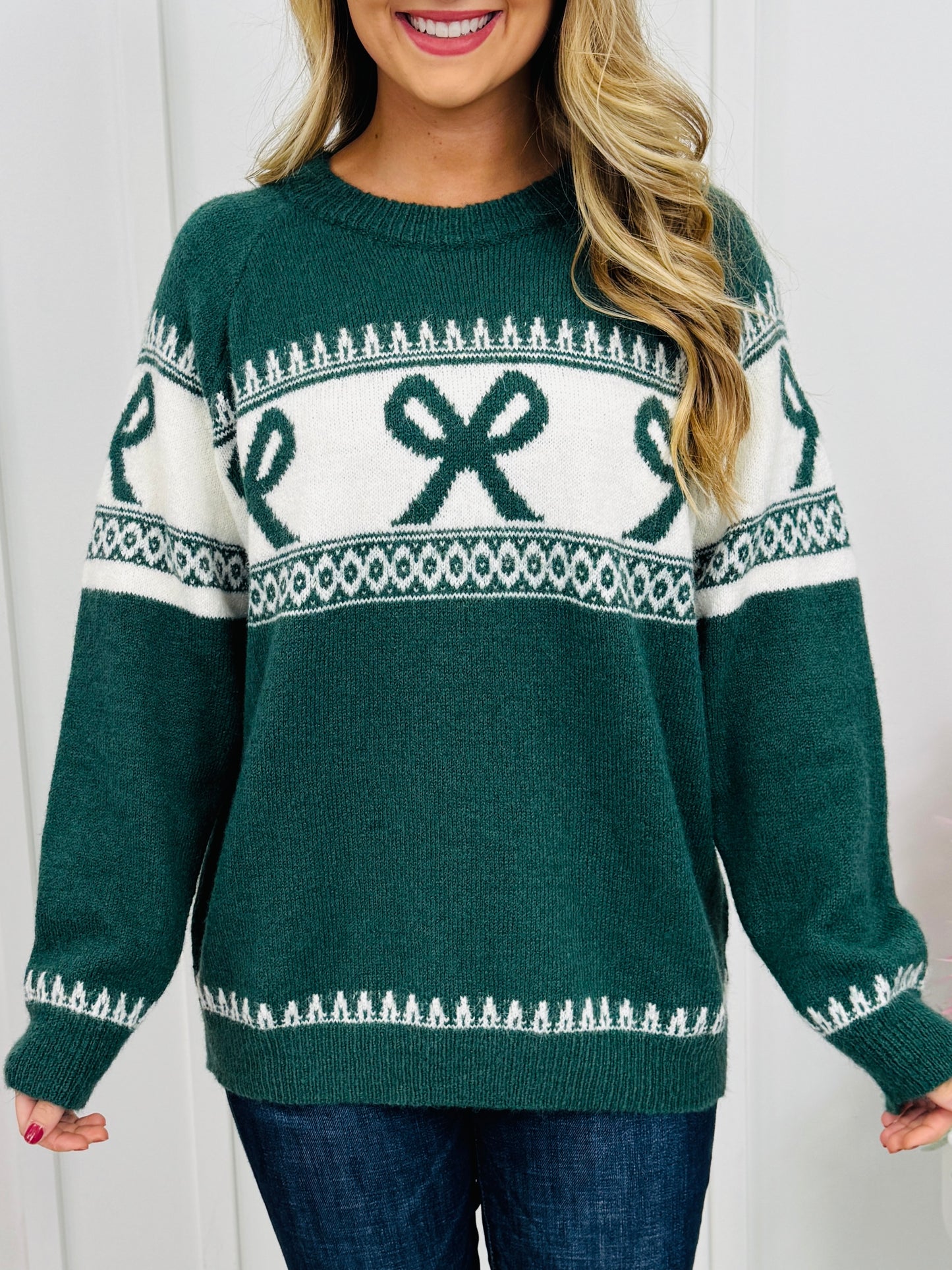 Decked And Delighted Sweater in Green