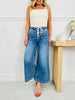 Stretch Your Limits Tummy Control Cropped Wide Leg Jeans