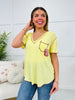 Pocketful Of Petals Top In Lemon Yellow