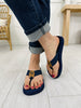 Walk Along The Sea Flip Flops in Navy