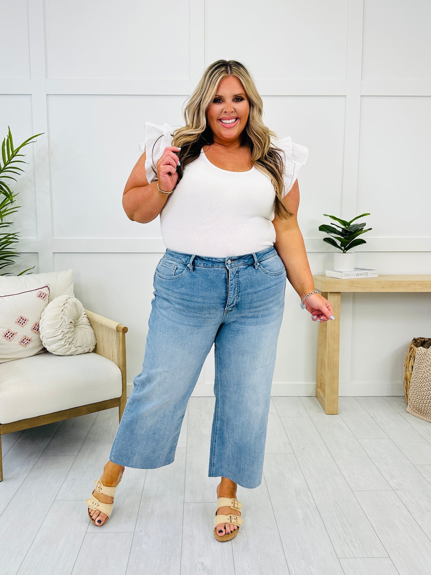 The Perfect Fit Cropped Tummy Control Wide Leg Jeans