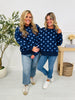 Dot Your Day Pullover in Navy