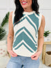 Chasing Chevron Tank Top in Teal/White