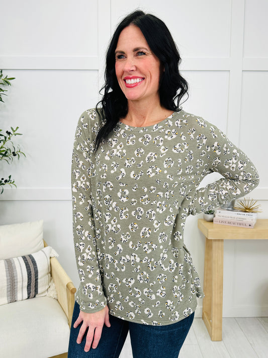 Wild About Cozy Top In Olive