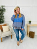 Whispering Patterns Top in Steel Blue