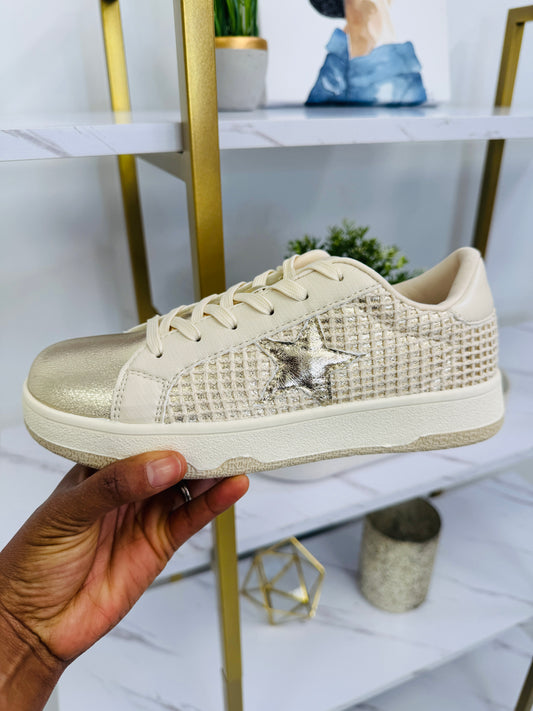 On The Bright Side Sneakers In Gold