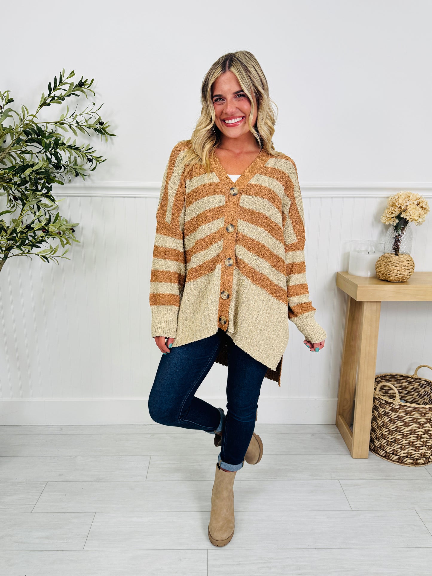 Cozy Comes Easy Cardigan In Taupe