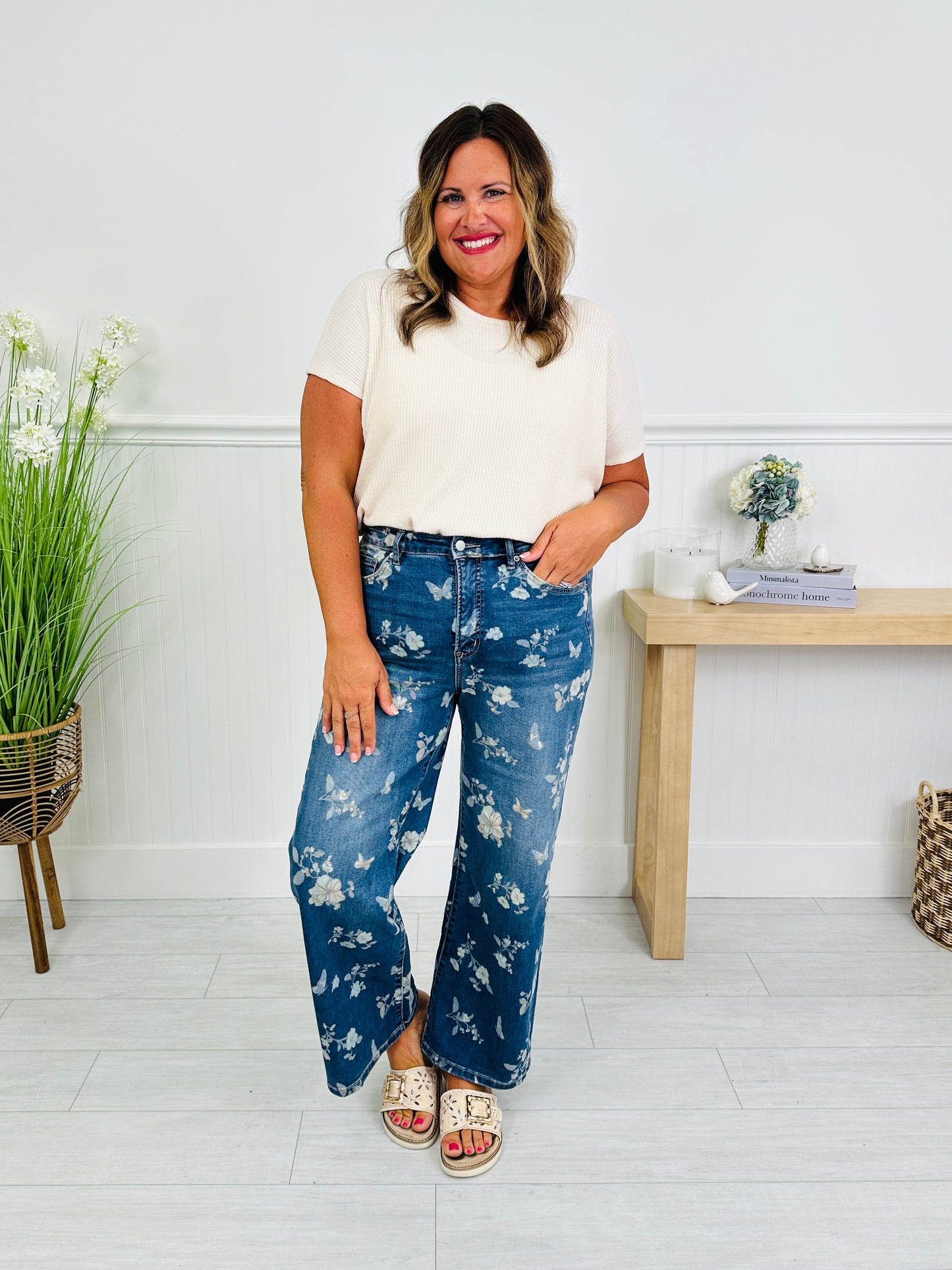 Garden Party Tummy Control Wide Leg Jeans