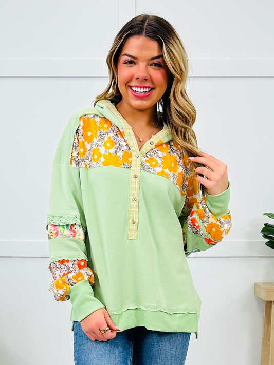 Wildflower Patch Hoodie In Sage