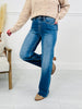 Go Into Detail Tummy Control Wide Leg Jeans