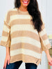 Long Story Stripes Top In Khaki Cream