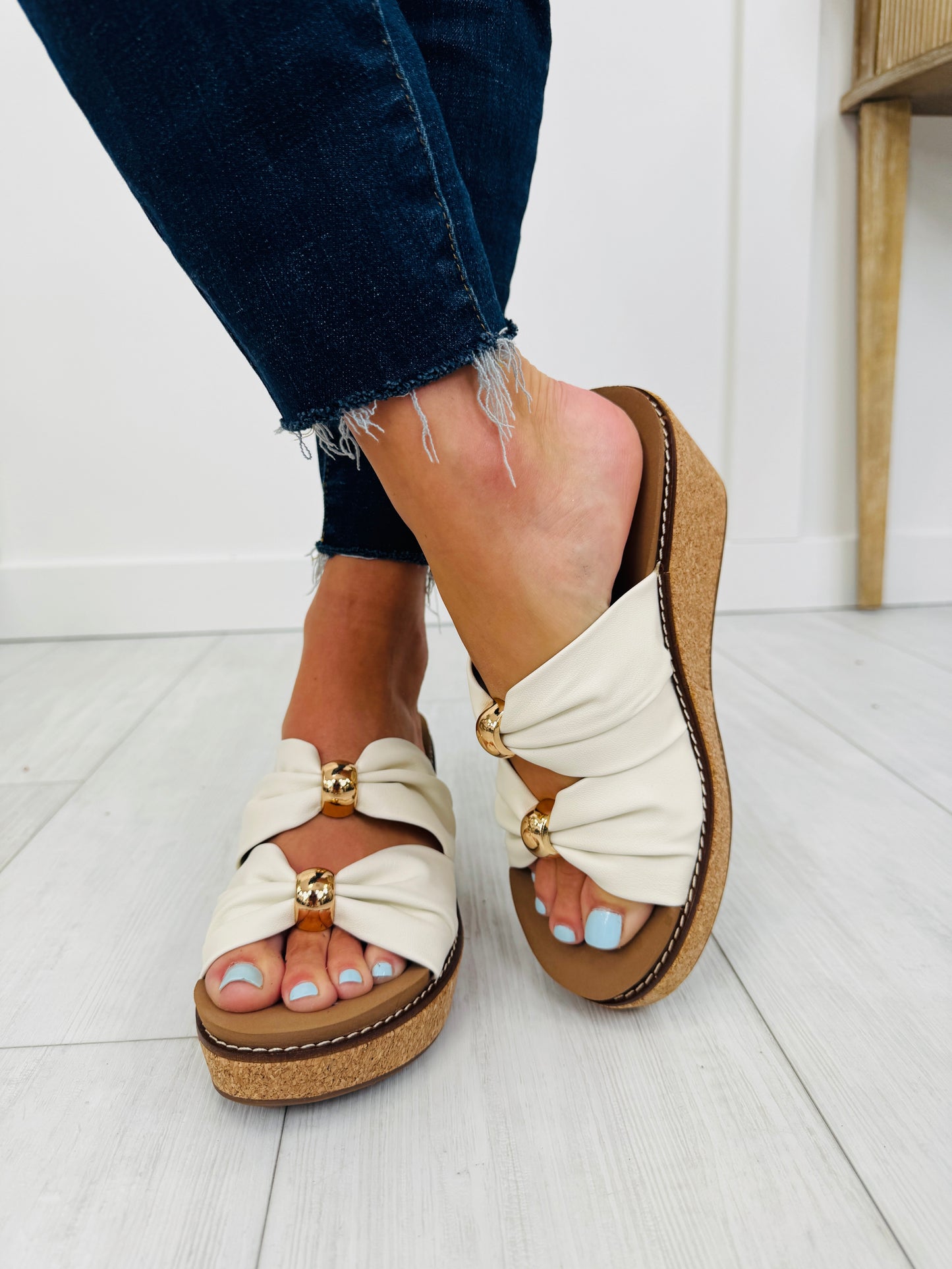 City Chic Wedges In Ivory