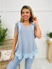 Floral Ember Top In Blue Grey