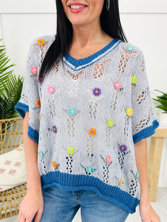 Poppy Paradise Top In Light Blue/Ultramarine