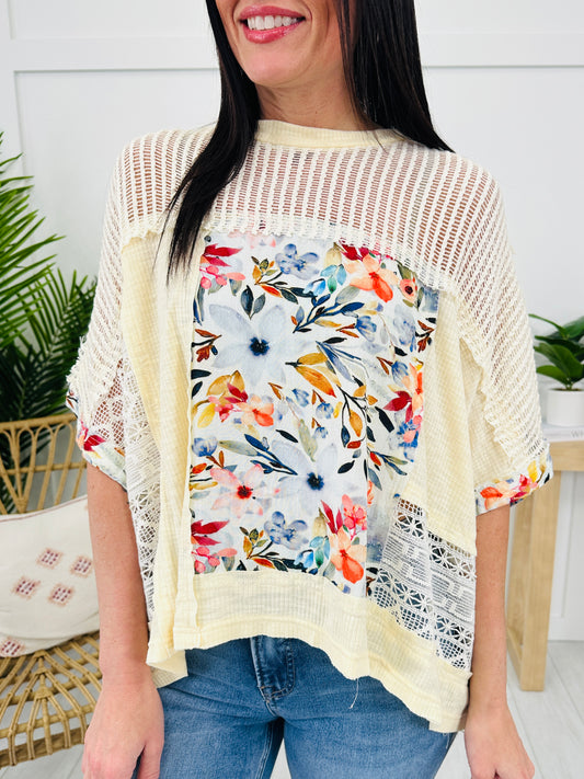 Watercolor Whimsy Top In Cream