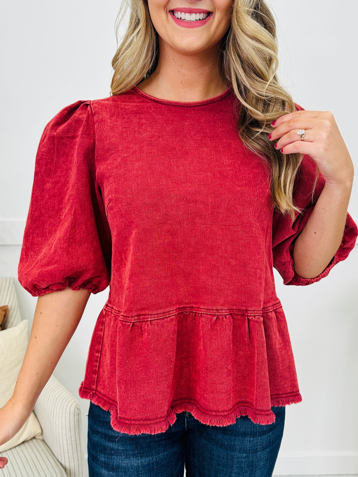 Back To Romance Top in Maroon