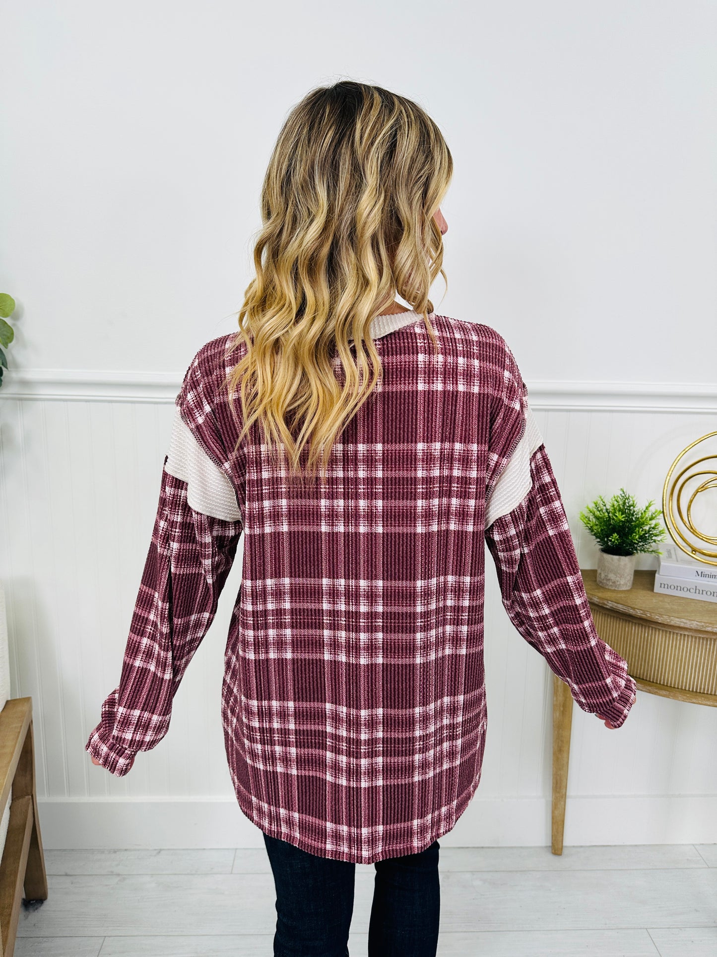 Merry In Plaid Top- Multiple Colors!