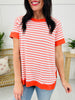 Morning Streaks Top in Off White/Coral