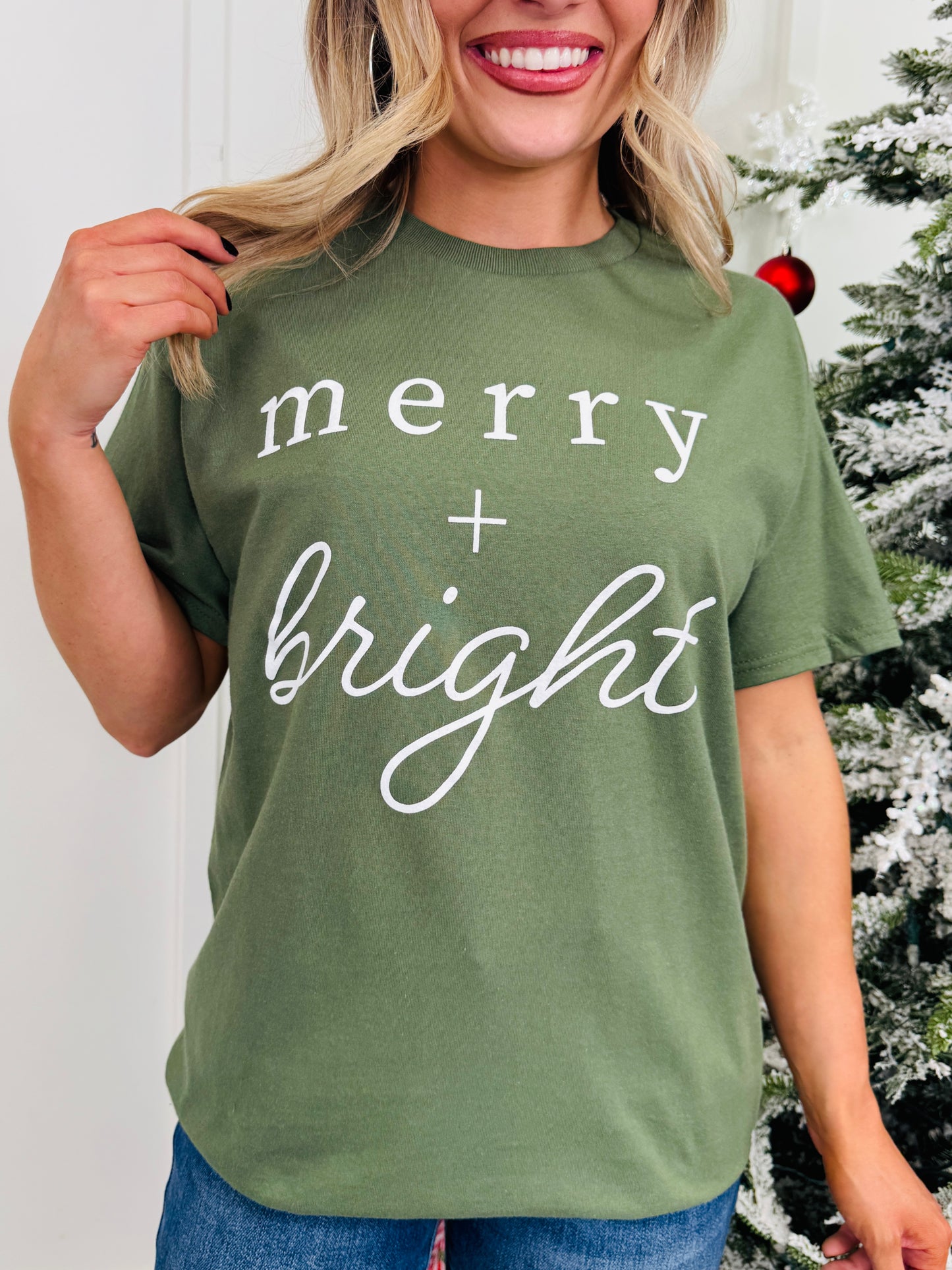 Merry + Bright Graphic Tee-Multiple Colors!