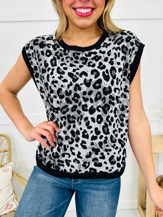 Prowling In Style Top in Grey/Black