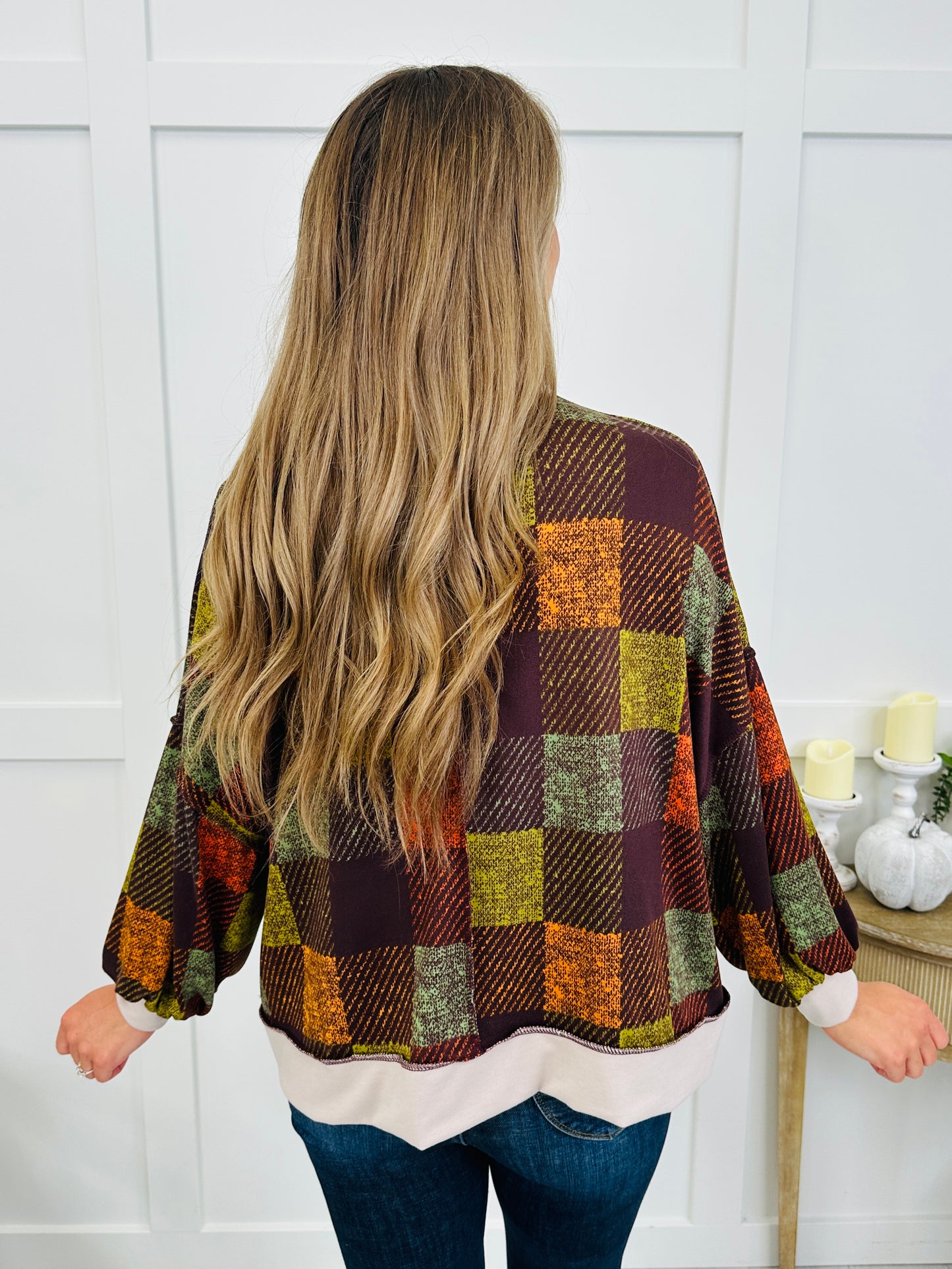 Plaid Poetry Pullover in Chocolate/Forest