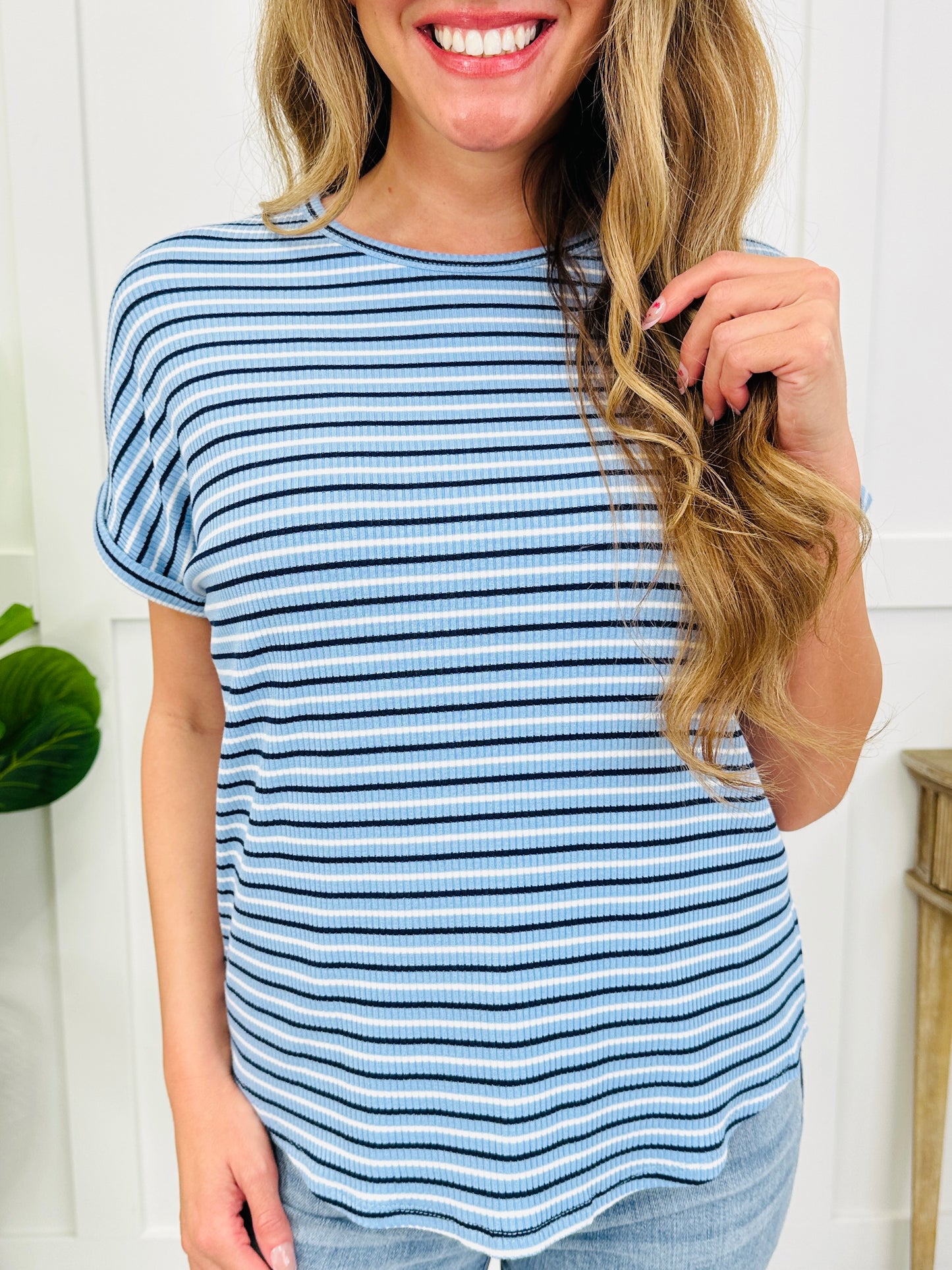 Forever Between The Lines Top In Blue