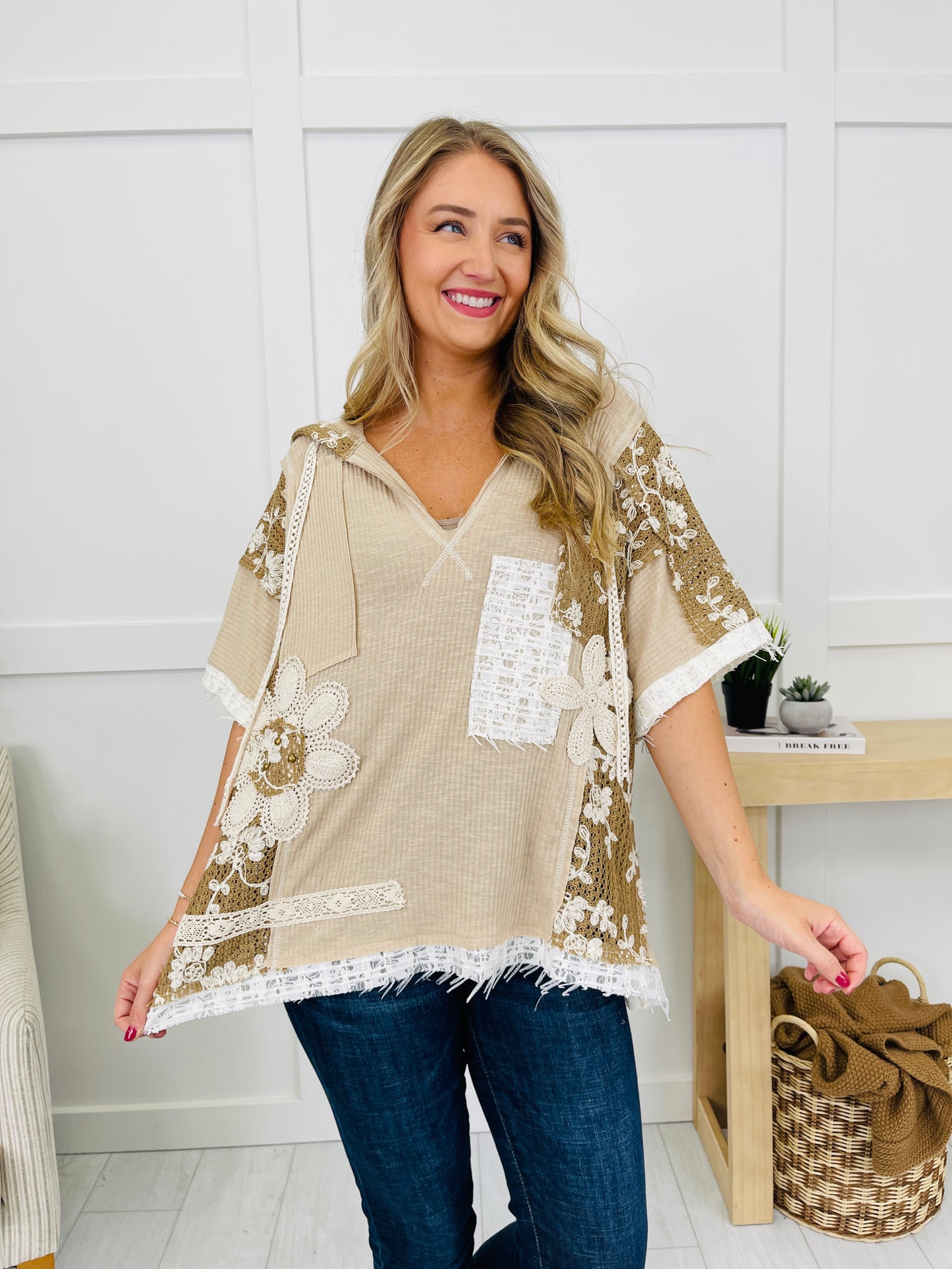 Pieces Of Home Pullover in Wheat Beige