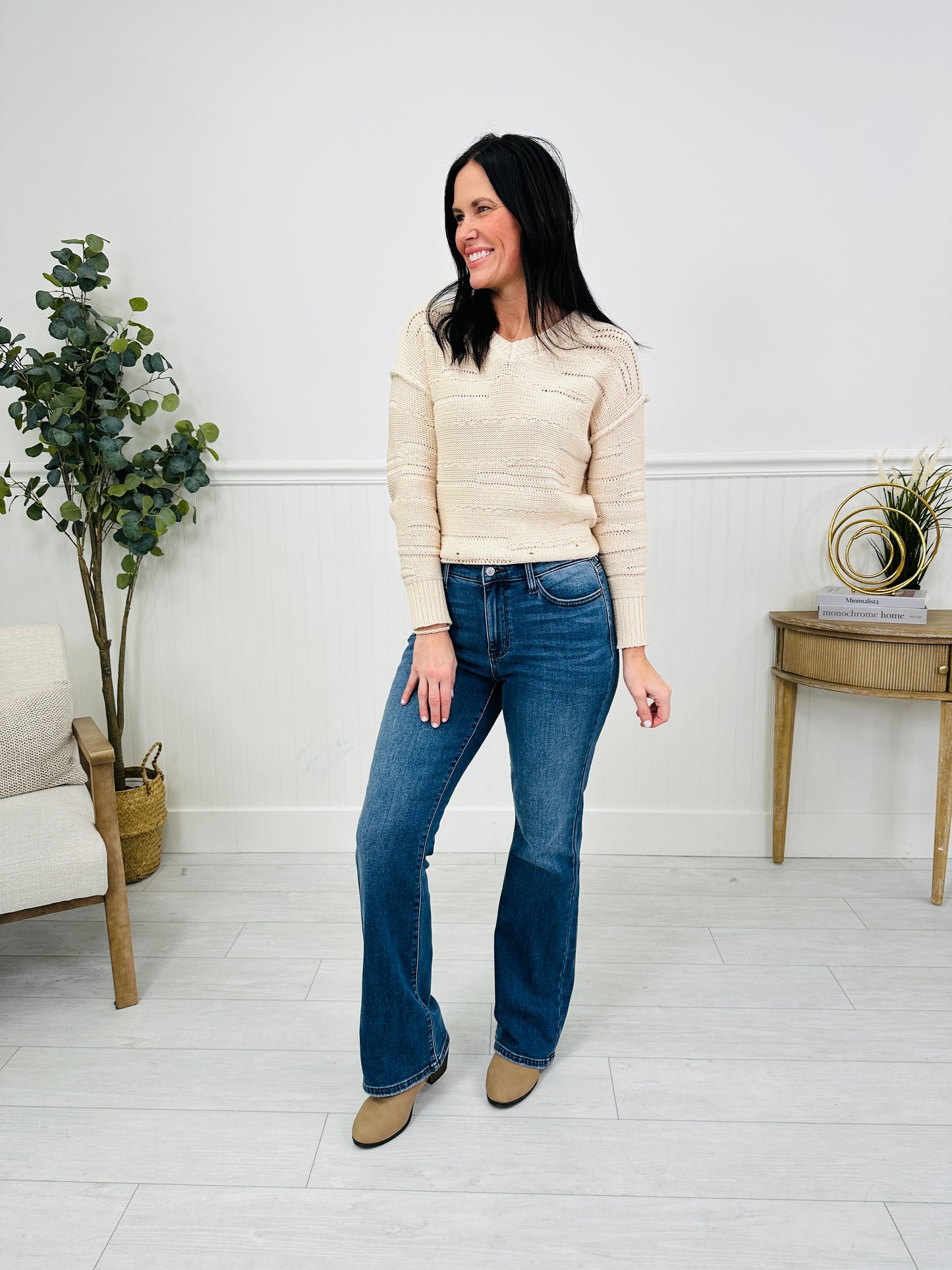 Judy Blue Cozy Classic Thermal Bootcut Jeans